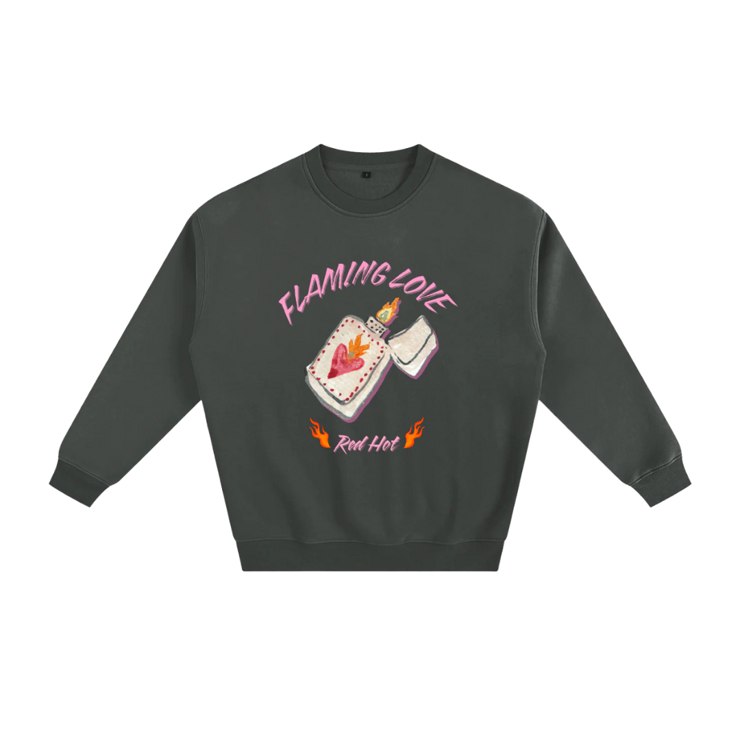 Flaming Love Oversize Crew Neck