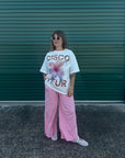 Disco Fleur Oversized Tee White