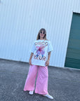 Disco Fleur Oversized Tee White