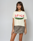 Spicy Chilli Ivory - Boxy Crop Style