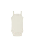 Organic Cotton Fine Elastane Singlet Bodysuit - Milk