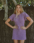 Nellie Crochet Mini Dress - Lavender